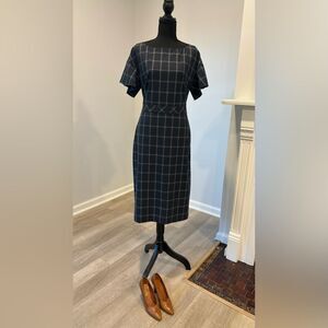 Banana Republic Navy Window Pane Dress 6